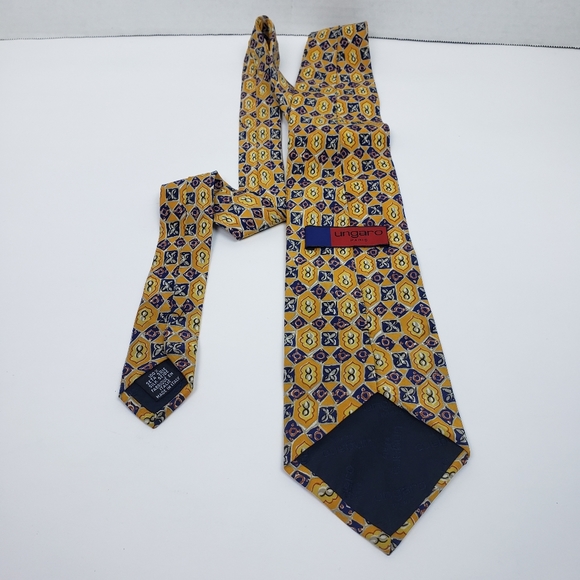 Emmanuel Ungaro Paris Yellow Pattern Silk Tie - Picture 3 of 7
